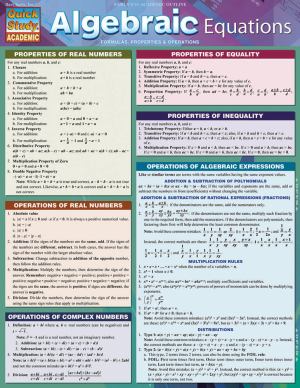 Algebraic Equations New & Updated (SKU 106488279)